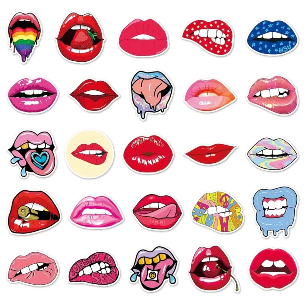 50 Cute Lip Stickers Vinyl Waterproof PRICE IS FIRM - Picture 6 of 6